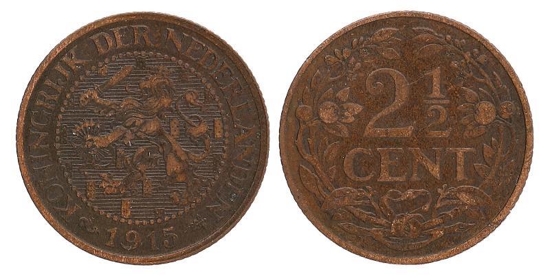 2½ cent Wilhelmina 1915. FDC.