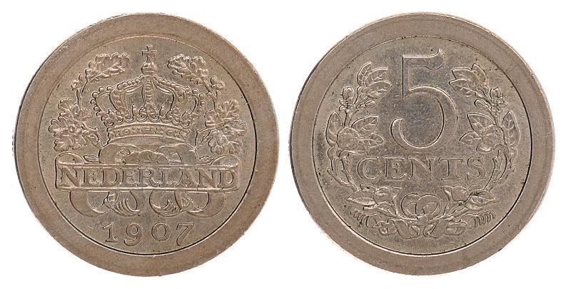 5 cent Wilhelmina 1907. FDC.