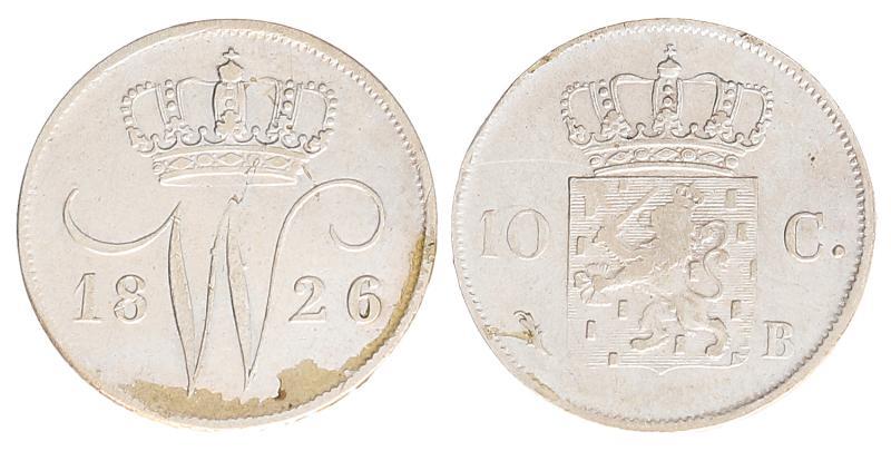 10 cent Willem I 1826 B. Zeer Fraai.