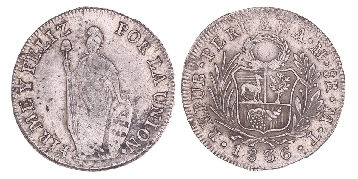 Peru. 8 Reales. 1836 MT.