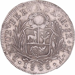 Peru. 8 Reales. 1836 MT.