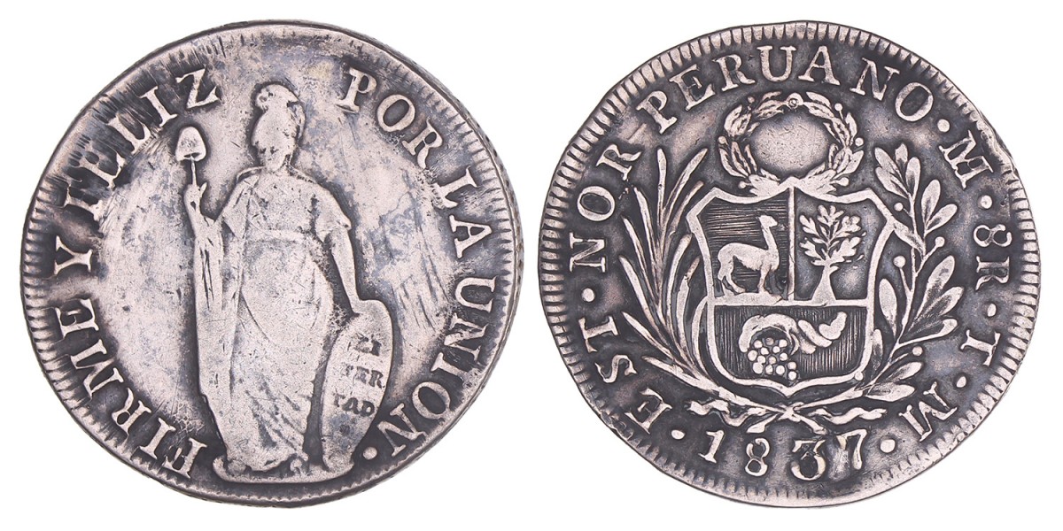 Peru. 8 Reales. 1837 TM.