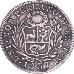 Peru. 8 Reales. 1837 TM.