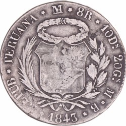 Peru. 8 Reales. 1843 MB.