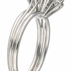 Witgouden rozet ring, met ca. 1.62 ct. diamant - 18 kt.