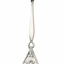 Zilveren collier met een bicolor gouden hanger bezet met ca. 0.15 ct. diamant - BWG.