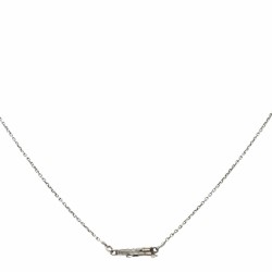 Zilveren collier met een bicolor gouden hanger bezet met ca. 0.15 ct. diamant - BWG.