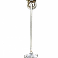 Witgouden collier met hanger bezet met ca. 0.56 ct. diamant - 14 kt.