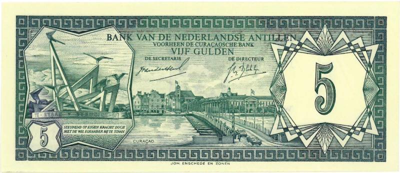 Nederlandse Antillen. 5 gulden. Bankbiljet. Type 1967. - UNC.