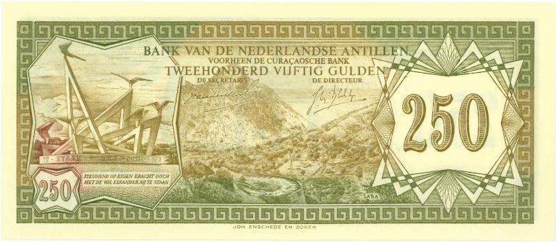 Nederlandse Antillen. 250 gulden. Bankbiljet. Type 1967. - UNC.