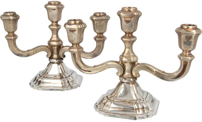 Zilveren kandelaars (2x)