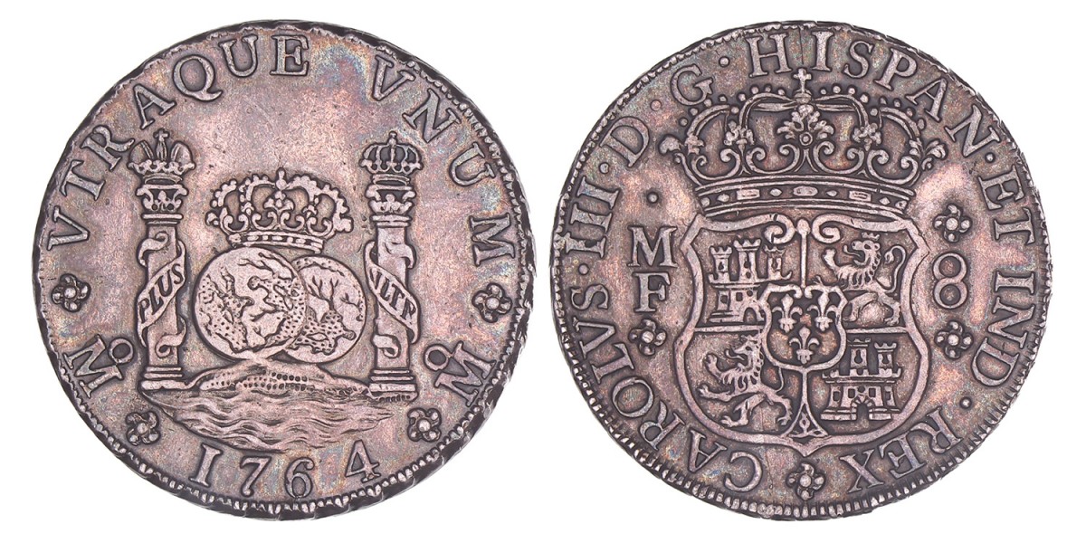 Mexico, Spanish colony. Charles III. 8 Reales. 1764 MF.