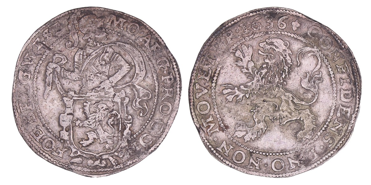 Leeuwendaalder West-Friesland 1636. Zeer fraai.