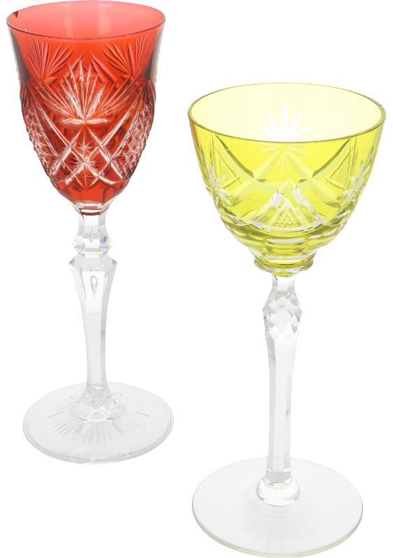 Lot (2x) Boheems glas