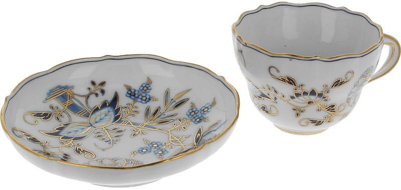 Meissen "zwiebelmuster" kop en schotel