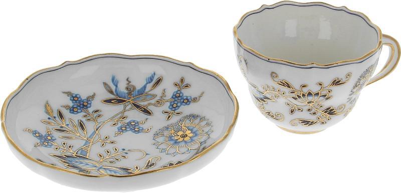 Meissen "zwiebelmuster" kop en schotel