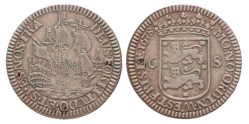 6 stuiver Enkhuizen 1678. Zeer Fraai.