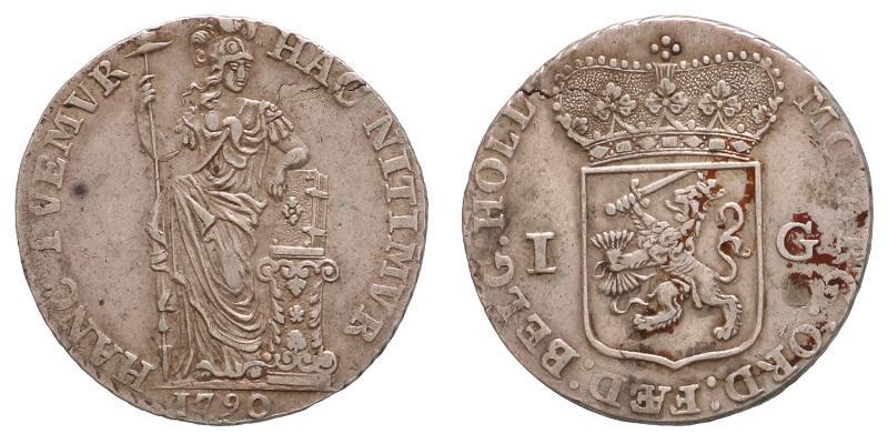 1 gulden Holland 1790. Zeer Fraai. 