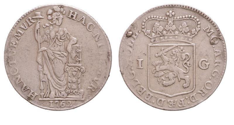 1 gulden Holland 1762. Zeer Fraai.