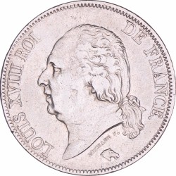 France. Louis XVIII. 5 Francs. 1823 K.