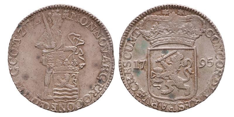 Zilveren dukaat Zeeland 1795. Prachtig +.