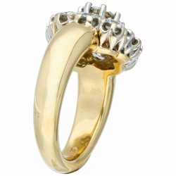 Geelgouden Elysee rozet ring bezet met ca. 3.35 ct. diamant - 18 kt.