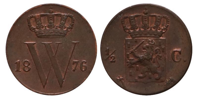 ½ cent Willem III 1876. FDC -.