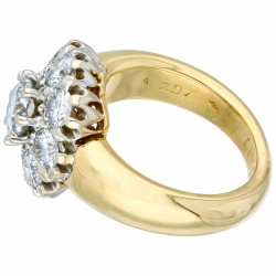 Geelgouden Elysee rozet ring bezet met ca. 3.35 ct. diamant - 18 kt.