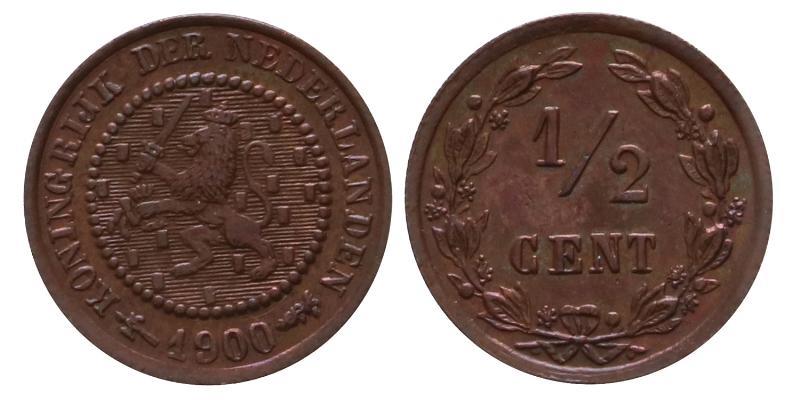 ½ cent Wilhelmina 1900. FDC.