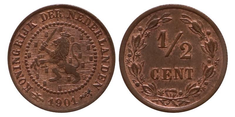 ½ cent Wilhelmina 1901. FDC.
