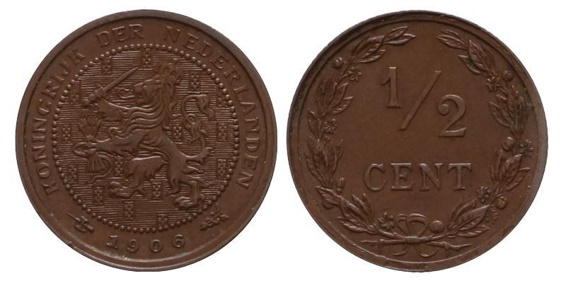 ½ cent Wilhelmina 1906. FDC.