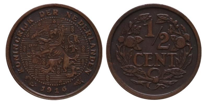½ cent Wilhelmina 1916. FDC.