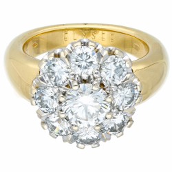 Geelgouden Elysee rozet ring bezet met ca. 3.35 ct. diamant - 18 kt.