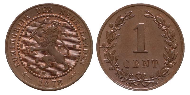 1 cent Willem III 1878. FDC.