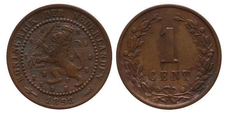 1 cent Wilhelmina 1898. Prachtig.