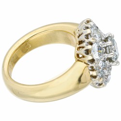 Geelgouden Elysee rozet ring bezet met ca. 3.35 ct. diamant - 18 kt.