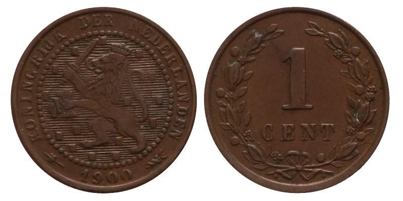 1 cent Wilhelmina 1900. Prachtig / FDC.