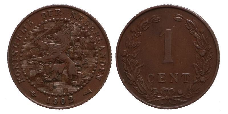 1 cent Wilhelmina 1902. Prachtig.