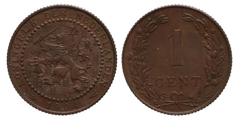1 cent Wilhelmina 1904. Prachtig / FDC.