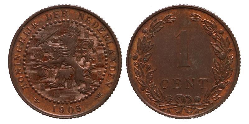 1 cent Wilhelmina 1905. Prachtig / FDC.