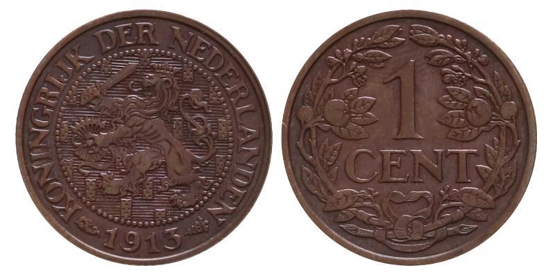 1 cent Wilhelmina 1913. FDC.