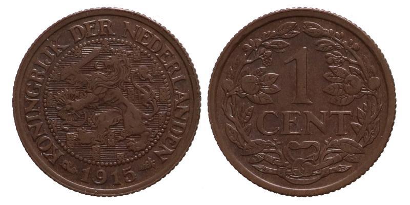 1 cent Wilhelmina 1915. FDC.