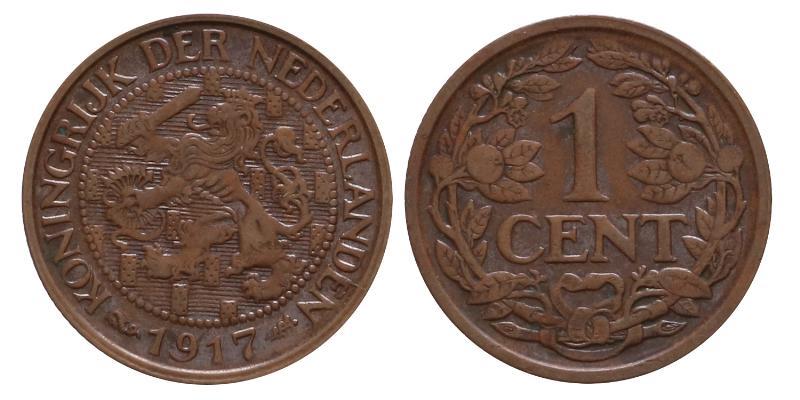 1 cent Wilhelmina 1917. FDC.