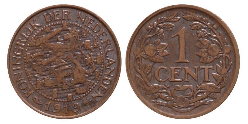 1 cent Wilhelmina 1919. FDC.