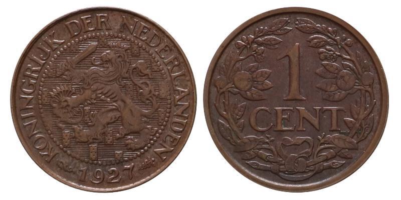 1 cent Wilhelmina 1927. FDC.