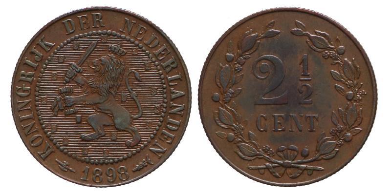 2½ cent Wilhelmina 1898. Prachtig / FDC.