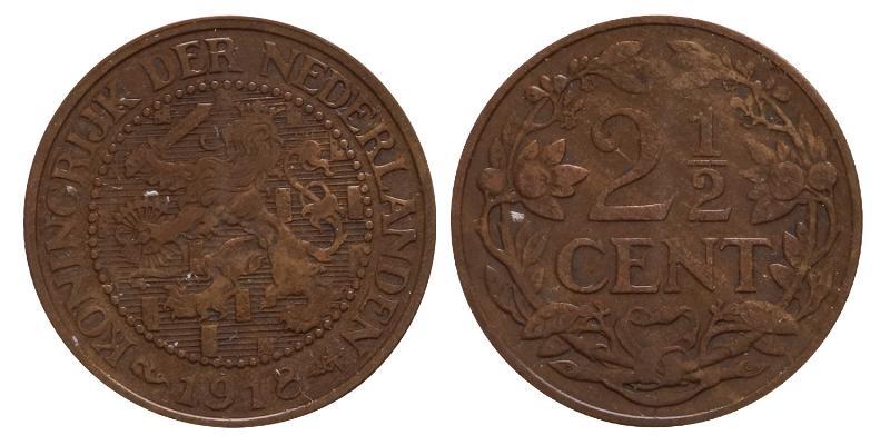 2½ cent Wilhelmina 1918. FDC.