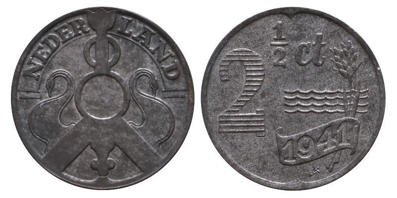 2½ cent Wilhelmina 1941 zink. FDC.