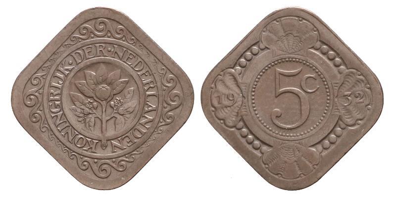 5 cent Wilhelmina 1932. FDC.