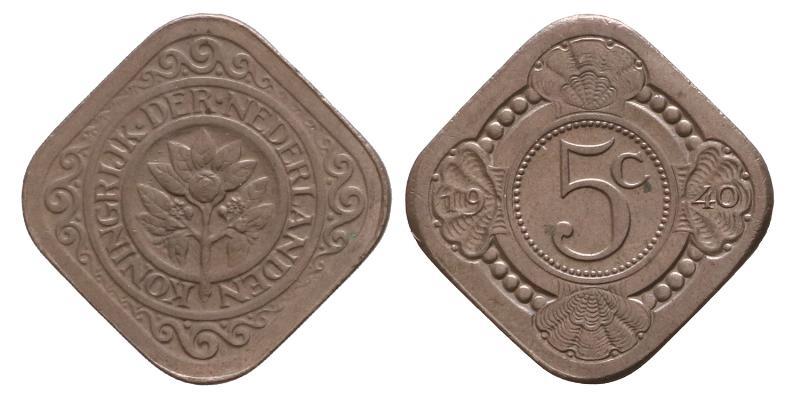 5 cent Wilhelmina 1940. FDC.